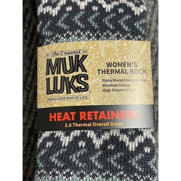 Muk Luks Women's Heat Retainers 3.0 Tog Thermal Socks One Size 6-11 Blue NEW - Picture 3 of 6